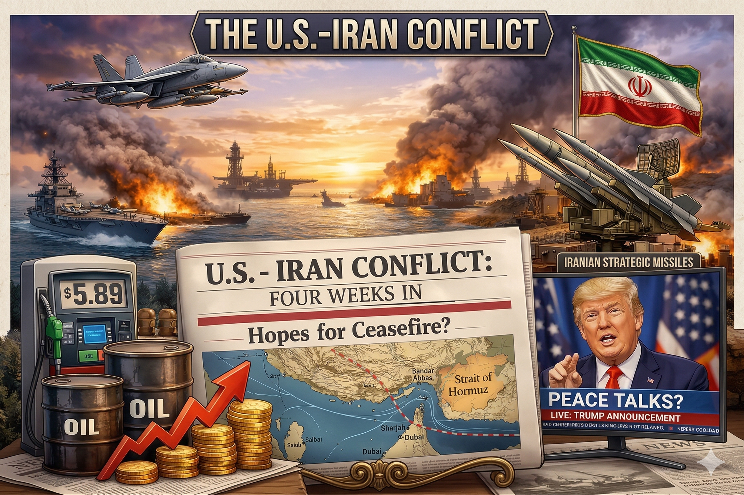 U.S.-Iran Conflict Enters Fourth Week as Trump Announces Talks and Delays Strikes